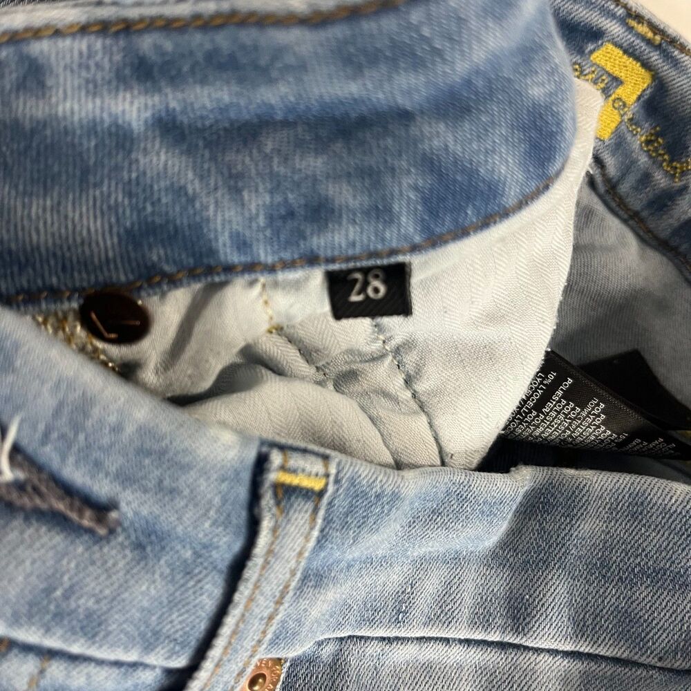 7 For All Mankind Womens Light Wash A Pocket Flare Leg Trouser Jeans Denim Sz 28 - Picture 5 of 10